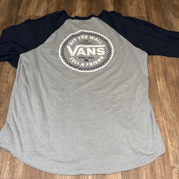 Vans Since 1966 Graphic Mens XXL Gray & Navy Raglan 3/4 Sleeves - Picture 4 of 4